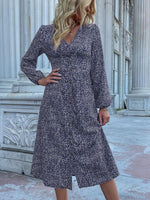 Midi Jurk met V-hals en Dierenprint - Midi Dresses - Jurkjes.co