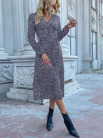 Midi Jurk met V-hals en Dierenprint - Midi Dresses - Jurkjes.co