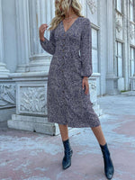 Midi Jurk met V-hals en Dierenprint - Midi Dresses - Jurkjes.co