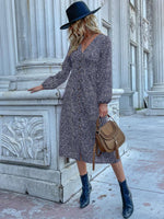 Midi Jurk met V-hals en Dierenprint - Midi Dresses - Jurkjes.co