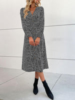 Midi Jurk met V-hals en Dierenprint - Midi Dresses - Jurkjes.co