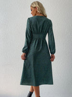 Midi Jurk met V-hals en Dierenprint - Midi Dresses - Jurkjes.co