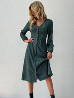 Midi Jurk met V-hals en Dierenprint - Midi Dresses - Jurkjes.co