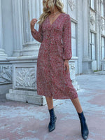 Midi Jurk met V-hals en Dierenprint - Midi Dresses - Jurkjes.co