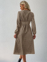 Midi Jurk met V-hals en Dierenprint - Midi Dresses - Jurkjes.co