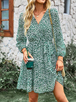 Midi Jurk met V-hals en Dierenprint - Mini Dresses - Jurkjes.co