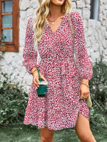 Midi Jurk met V-hals en Dierenprint - Mini Dresses - Jurkjes.co