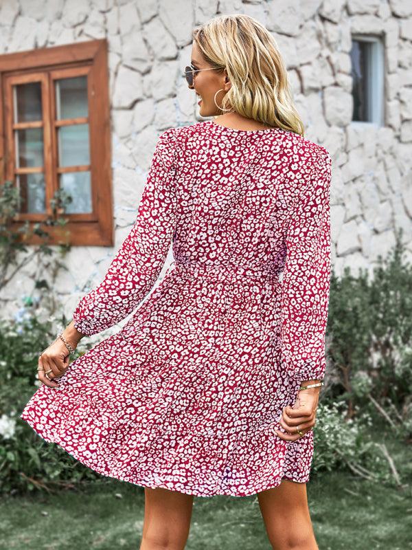 Midi Jurk met V-hals en Dierenprint - Mini Dresses - Jurkjes.co