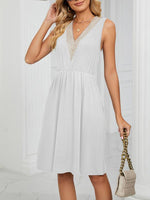 Midi Jurk met V-hals en Effen Kleur - Midi Dresses - Jurkjes.co