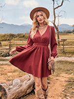 Midi Jurk met V-hals en Elastische Taille - Group8 - Jurkjes.co