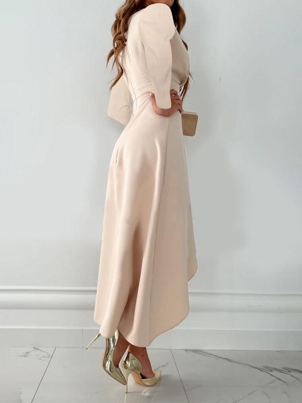 Midi Jurk met V-hals en Elegante Split - Maxi Dresses - Jurkjes.co