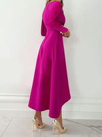 Midi Jurk met V-hals en Elegante Split - Maxi Dresses - Jurkjes.co