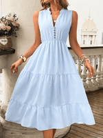 Midi Jurk met V-hals en Gelaagde Rok - Group12 - Jurkjes.co