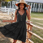 Midi Jurk met V-hals en Gelaagde Rok - Group3 - Jurkjes.co