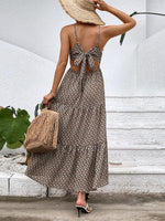 Midi Jurk met V-hals en Geometrisch Patroon - Midi Dresses - Jurkjes.co