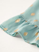 Midi Jurk met V-hals en Gouden Print - Mini Dresses - Jurkjes.co