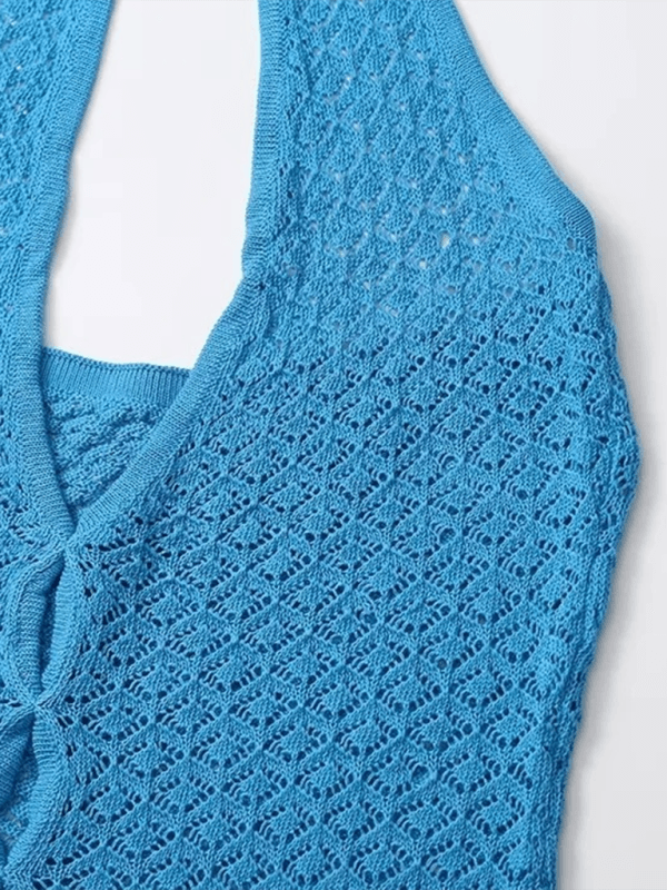 Midi Jurk met V-hals en Halternek - Group13 - Jurkjes.co