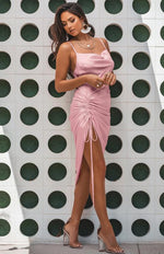 Midi Jurk met V-hals en Hoge Split - Maxi Dresses - Jurkjes.co