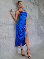 Midi Jurk met V-hals en Hoge Split - Midi Dresses - Jurkjes.co