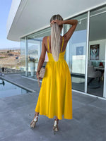 Midi Jurk met V-hals en Hoge Split - Midi Dresses - Jurkjes.co