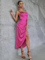 Midi Jurk met V-hals en Hoge Split - Midi Dresses - Jurkjes.co