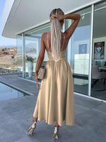 Midi Jurk met V-hals en Hoge Split - Midi Dresses - Jurkjes.co