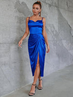 Midi Jurk met V-hals en Hoge Split - Midi Dresses - Jurkjes.co