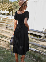 Midi Jurk met V-hals en Knoopsluiting - Maxi Dresses - Jurkjes.co