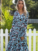 Midi Jurk met V-hals en Luipaardprint - Maxi Dresses - Jurkjes.co