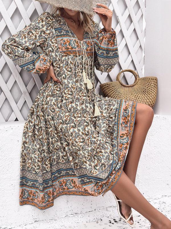 Midi Jurk met V-hals en Paisley Print - Group8 - Jurkjes.co