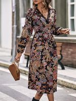 Midi Jurk met V-hals en Paisleyprint - Group9 - Jurkjes.co