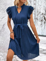 Midi Jurk met V-hals en Plooirok - Group7 - Jurkjes.co