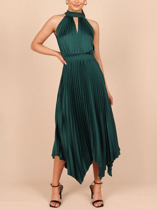 Midi Jurk met V-hals en Plooirok - Midi Dresses - Jurkjes.co