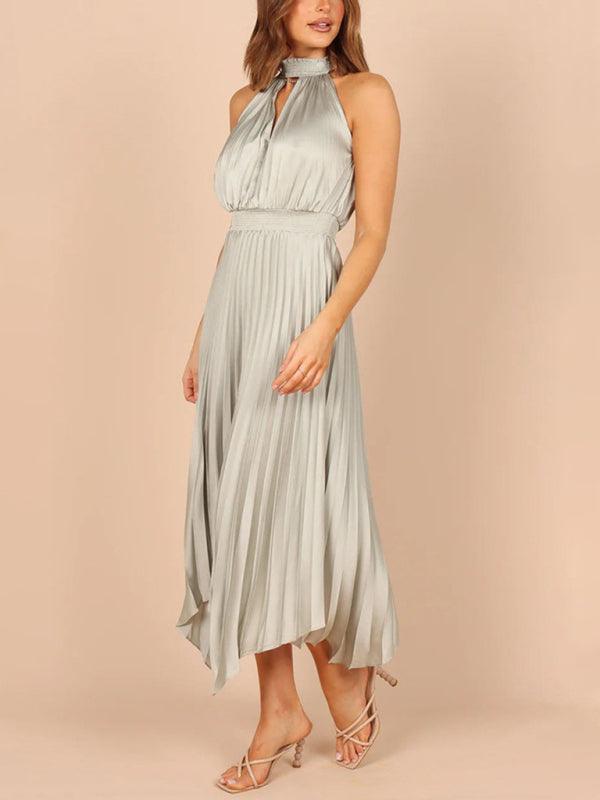 Midi Jurk met V-hals en Plooirok - Midi Dresses - Jurkjes.co