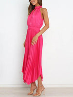 Midi Jurk met V-hals en Plooirok - Midi Dresses - Jurkjes.co