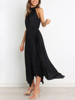 Midi Jurk met V-hals en Plooirok - Midi Dresses - Jurkjes.co