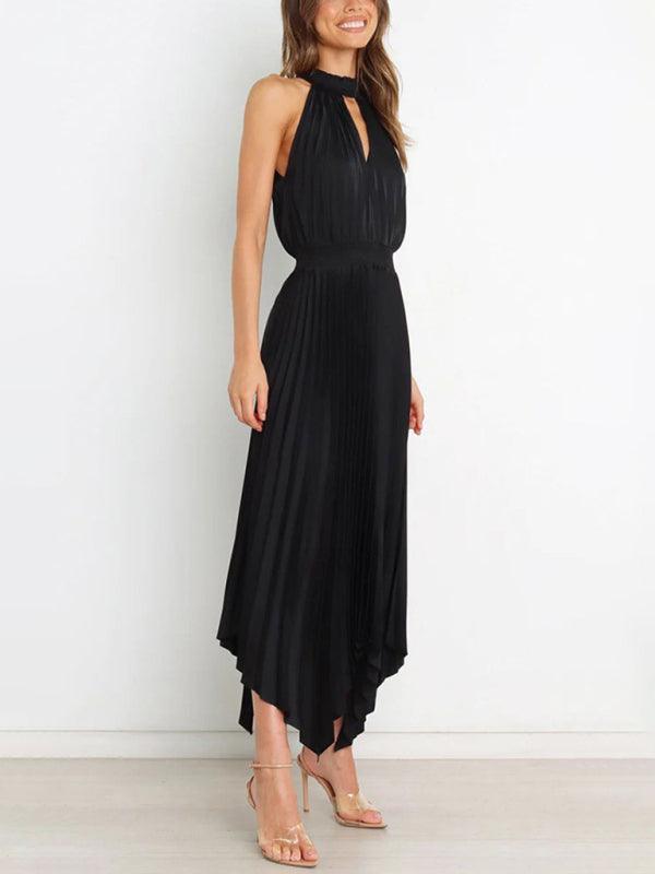 Midi Jurk met V-hals en Plooirok - Midi Dresses - Jurkjes.co