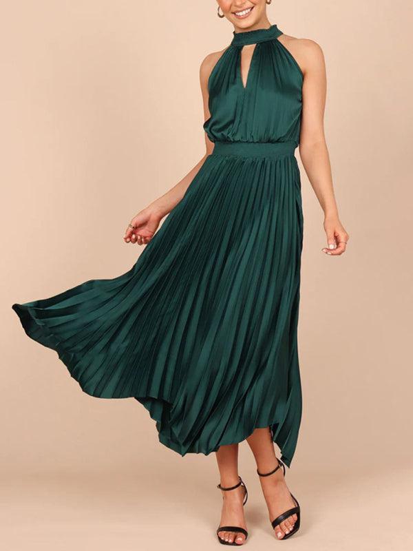 Midi Jurk met V-hals en Plooirok - Midi Dresses - Jurkjes.co