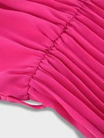 Midi Jurk met V-hals en Plooirok - Midi Dresses - Jurkjes.co