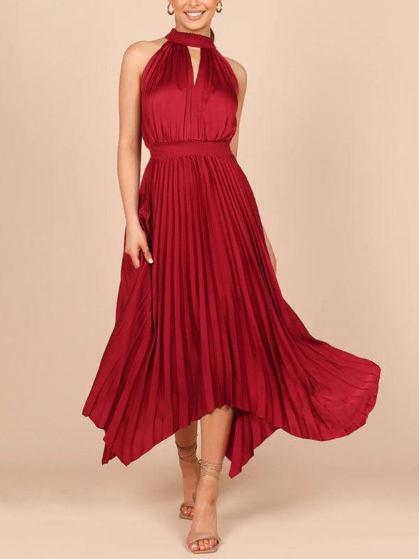 Midi Jurk met V-hals en Plooirok - Midi Dresses - Jurkjes.co