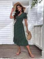 Midi Jurk met V-hals en Polka Dots - Group12 - Jurkjes.co