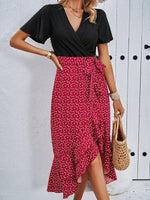 Midi Jurk met V-hals en Polka Dots - Midi Dresses - Jurkjes.co
