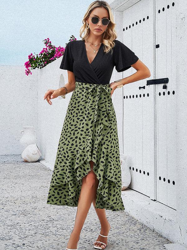 Midi Jurk met V-hals en Polka Dots - Midi Dresses - Jurkjes.co