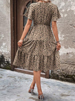 Midi Jurk met V-hals en Polka Dots - Midi Dresses - Jurkjes.co