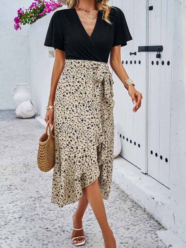 Midi Jurk met V-hals en Polka Dots - Midi Dresses - Jurkjes.co