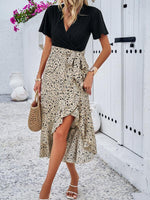 Midi Jurk met V-hals en Polka Dots - Midi Dresses - Jurkjes.co