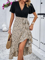 Midi Jurk met V-hals en Polka Dots - Midi Dresses - Jurkjes.co