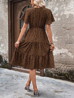 Midi Jurk met V-hals en Polka Dots - Midi Dresses - Jurkjes.co