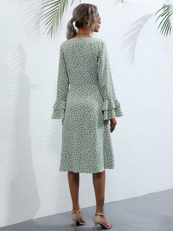 Midi Jurk met V-hals en Polkadot - Group1 - Jurkjes.co