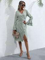 Midi Jurk met V-hals en Polkadot - Group1 - Jurkjes.co